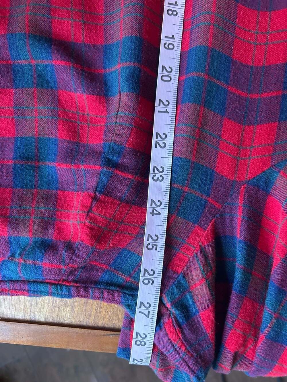 Lands' End Flannel Shirt Size 2X womens Red Blue Plaid Button Down - Picture 9 of 10
